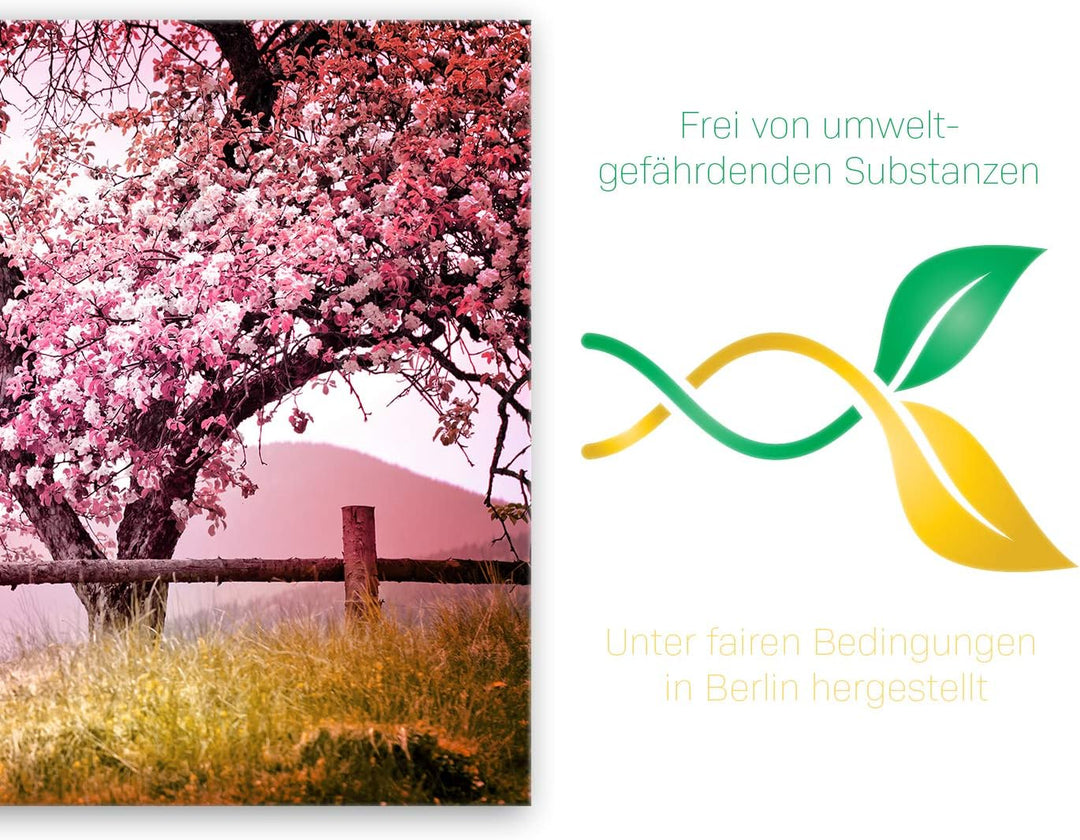 ge Bildet Bild auf Leinwand | Frühlingsbaum - Natur Baum Rosa Pink A in 70x50 cm als Wandbild | Wand