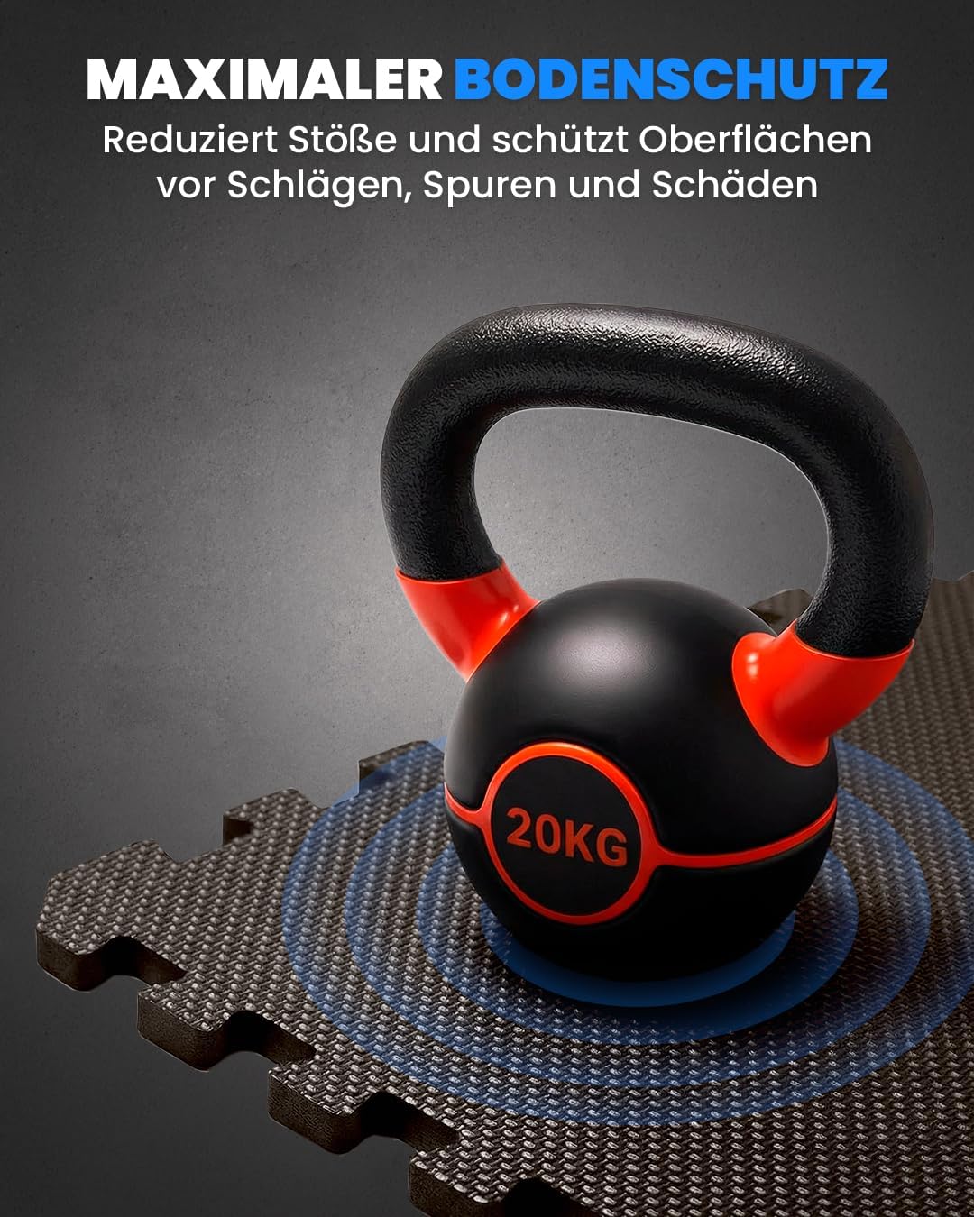 unycos - Bodenschutzmatte Set【12/20/28 Teile】Puzzlematte 30x30 cm, Rutschfeste Schutzmatten per Fitn