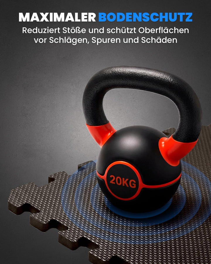 unycos - Bodenschutzmatte Set【12/20/28 Teile】Puzzlematte 30x30 cm, Rutschfeste Schutzmatten per Fitn