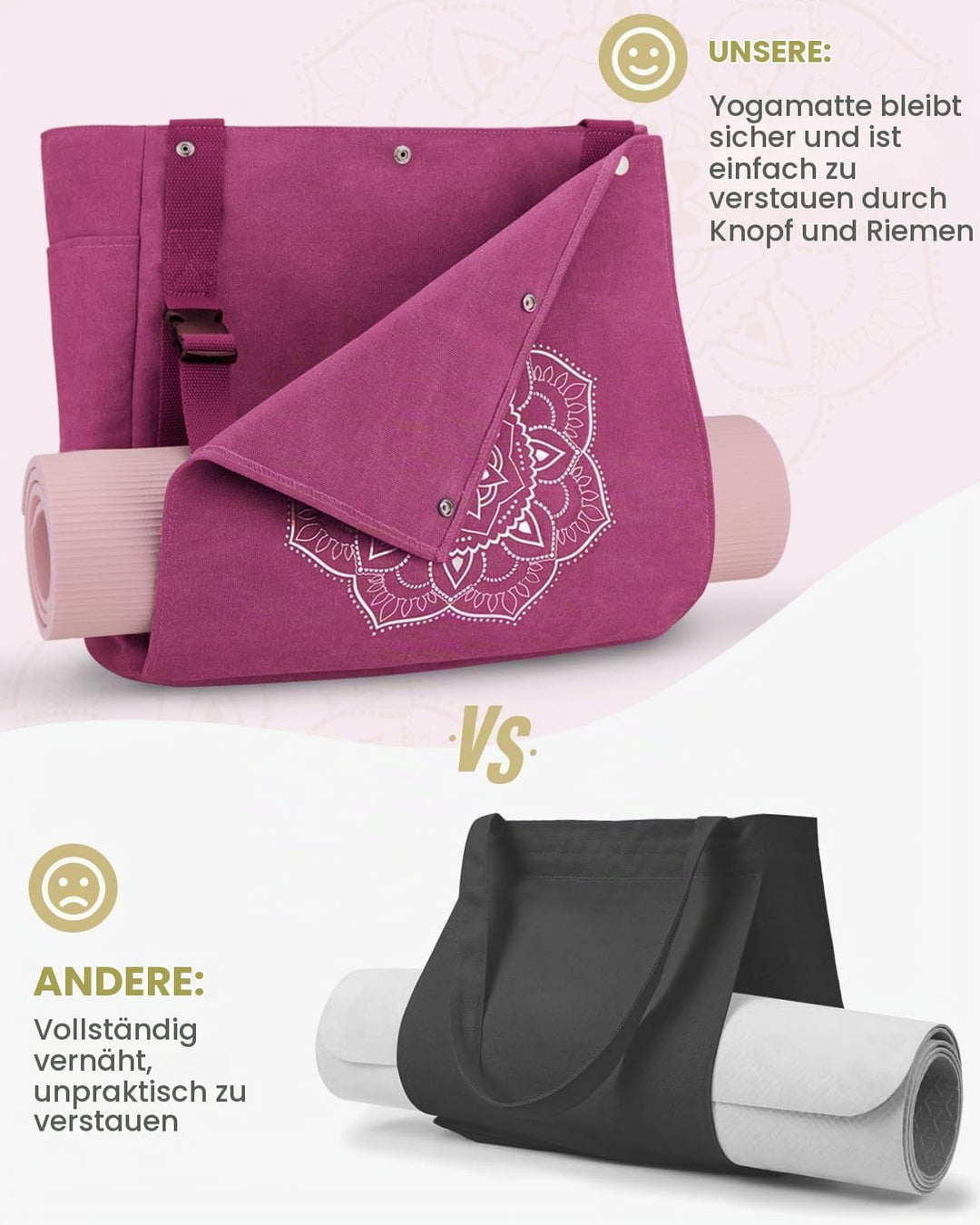 Gonex Yogatasche, Yogamatte Tasche mit Mehreren Taschen für Damen und Herren, Canvas wasserdichte To