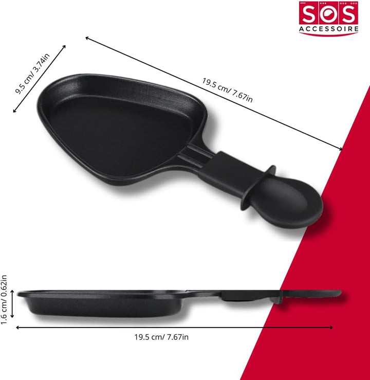 SOS Accessoire Raclette für Pfannen, multifunktional, Mini-Set, Holz, antihaftbeschichtet, tragbar,
