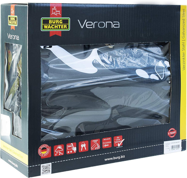 Burg-Wächter Briefkasten mit integriertem Zeitungsfach, Öffnungsstopp, Verzinkter Stahl, A4 Einwurf-