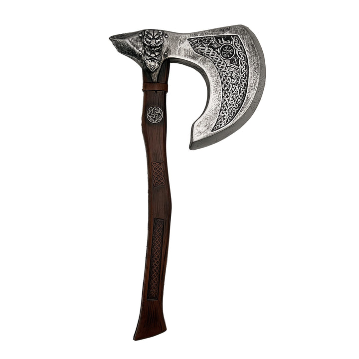 LOOYAR PU Foam Wolf Totem Viking Shield Axe Toy Props For Berserker Warrior Knight Costume Battle Pl