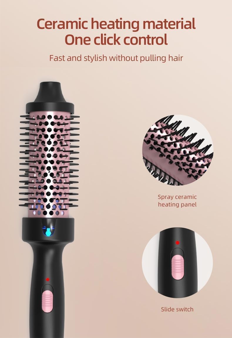 Thermal Brush, 38 mm Warmluftbürste Volumen Haar Kamm, haarstyling Lockenbürste, Volumen Haar Kamm R