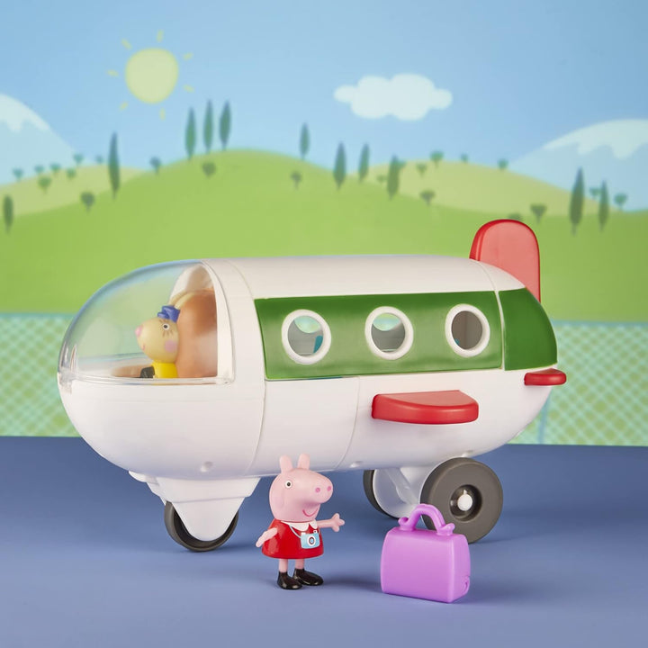Peppa Pig Peppa's Adventures Peppa Flugzeug, Vorschulspielzeug, das wirklich fährt, Unisex, 1 Figur