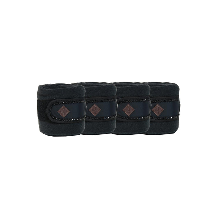 Kentucky Horsewear Polarfleece Pearls Bandagen, Farbe:schwarz, schwarz