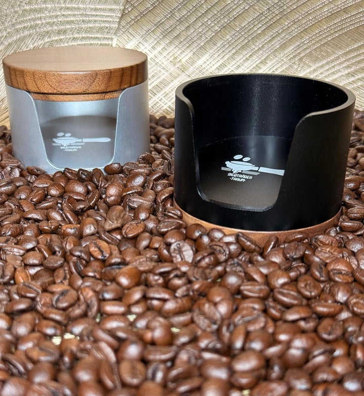 Aufbewahrungsbox für Papierfilter bis 64 mm – Siebträger kompatibel (Silber) Kaffeefilterspender, Es