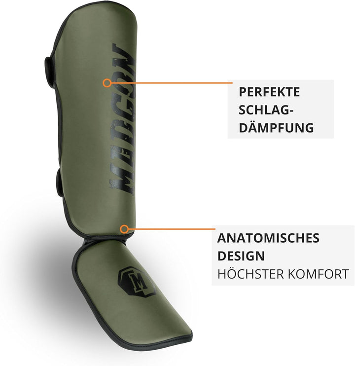 MADGON Schienbeinschoner mit perfektem Sitz und idealer Polsterung! Schienbein-Schutz mit geringer S