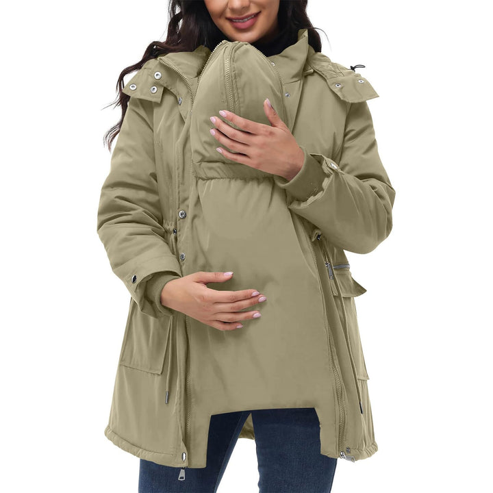 Generisch 3 In 1 Umstandsjacke Tragejacke mit Babyeinsatz Wintermantel Trageeinsatz Jacke Jackenerwe