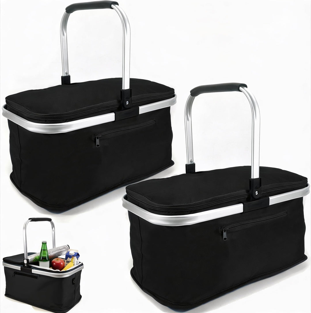 2 Stück 24L Einkaufskorb Gross Isolierkorb Kühlkorb Kühltasche Picknickkorb Thermotasche Kühltasche