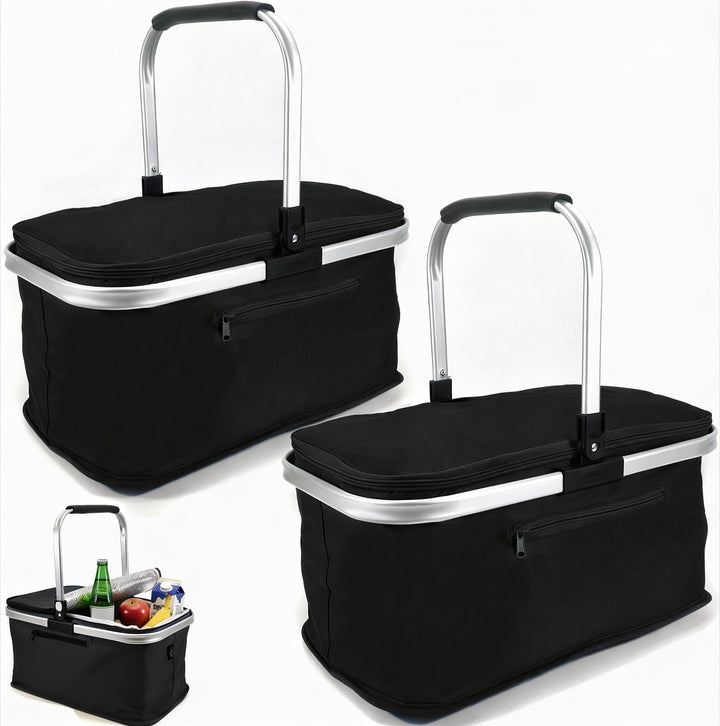 2 Stück 24L Einkaufskorb Gross Isolierkorb Kühlkorb Kühltasche Picknickkorb Thermotasche Kühltasche