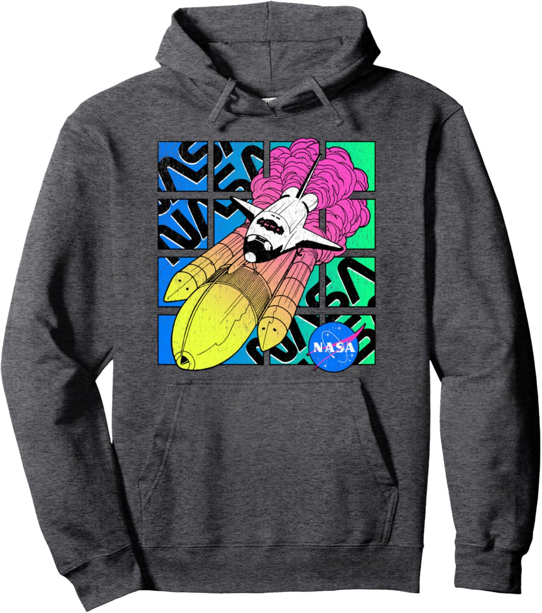 NASA Neon Retro Space Crafts Pullover Hoodie