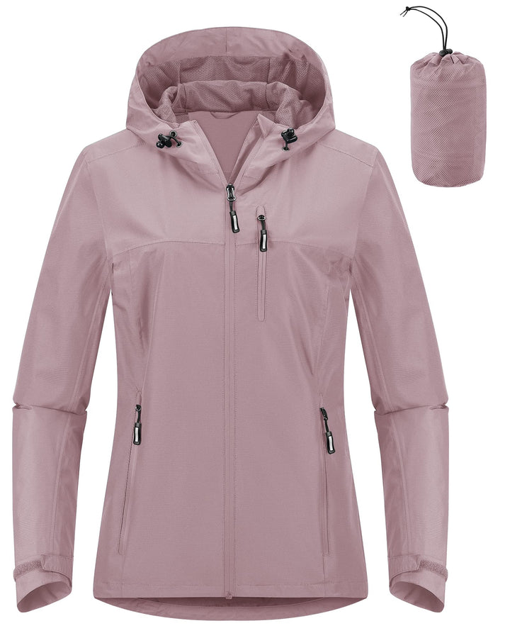 Outdoor Ventures Damen Regenjacke 10000MM Wasserdicht Leichte Gefüttert Packbar Sportjacke Funktions