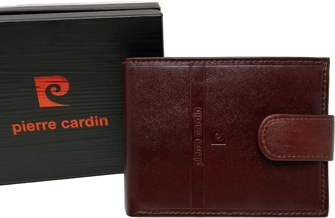 Pierre Cardin Geldbörse für Herren, echtes Leder, Slim, Herren, kleines dünnes Rfid, Geschenk, Brief