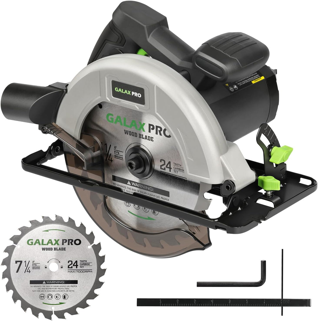 GALAX PRO 1400W Kreissägen, Maximale 6000RPM, Einstellbare Schnitttiefe und -winkel: 62 mm (90°) - 4