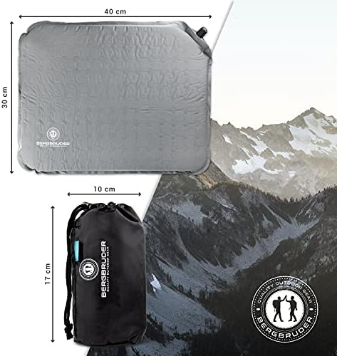 Ultraleichtes Sitzkissen Selbstaufblasend - Camping Sitzmatte Outdoor Thermokissen aufblasbar Grau 4