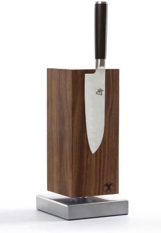 Magnet-Messerblock Blockwerk "Monolith" Nussbaum für max. 4 Stahlmesser