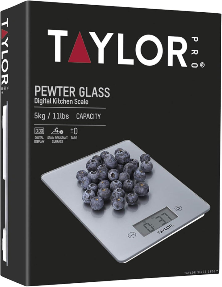 Taylor Pro, Digitale Küchenwaage für Lebensmittel mit Ultraschlankem Design, Kompakte, Professionell