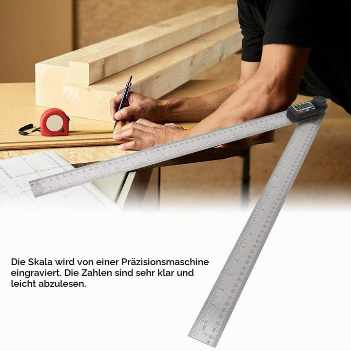 Digitalanzeige Winkellineal, 2-in-1 Elektronisches Winkelmessgerät mit Verriegelungsknopf 0-360 ° Ho