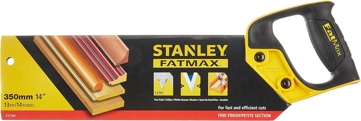 Stanley FatMax Rückensäge (350mm Länge, 13 Zähne/Inch, verstärkter Rücken, ABS-Kunststoff, ergonomis