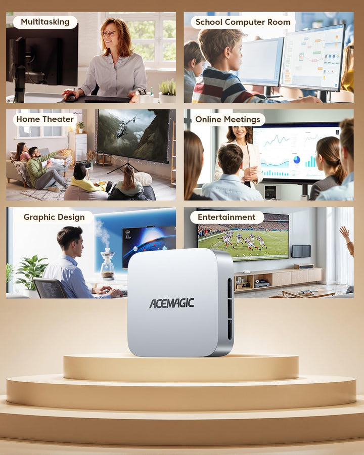 ACEMAGIC K1 Mini PC, Core i5 12600H(12C/16T), Micro Desktop Computer Für Büro/Heimkino/Meeting/Busin