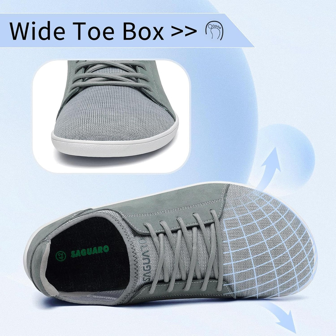 SAGUARO Unisex Barfussschuhe Free Walker Luck III-Knit Breiter Zehenbox Outdoor Walkingschuhe,Gr.36-