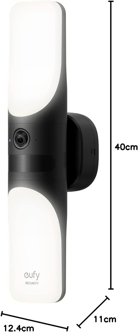 eufy Security Kabelgebundene Wall Light Cam S100, Aussenleuchte mit Kamera, 2K Überwachung, 1200 Lum