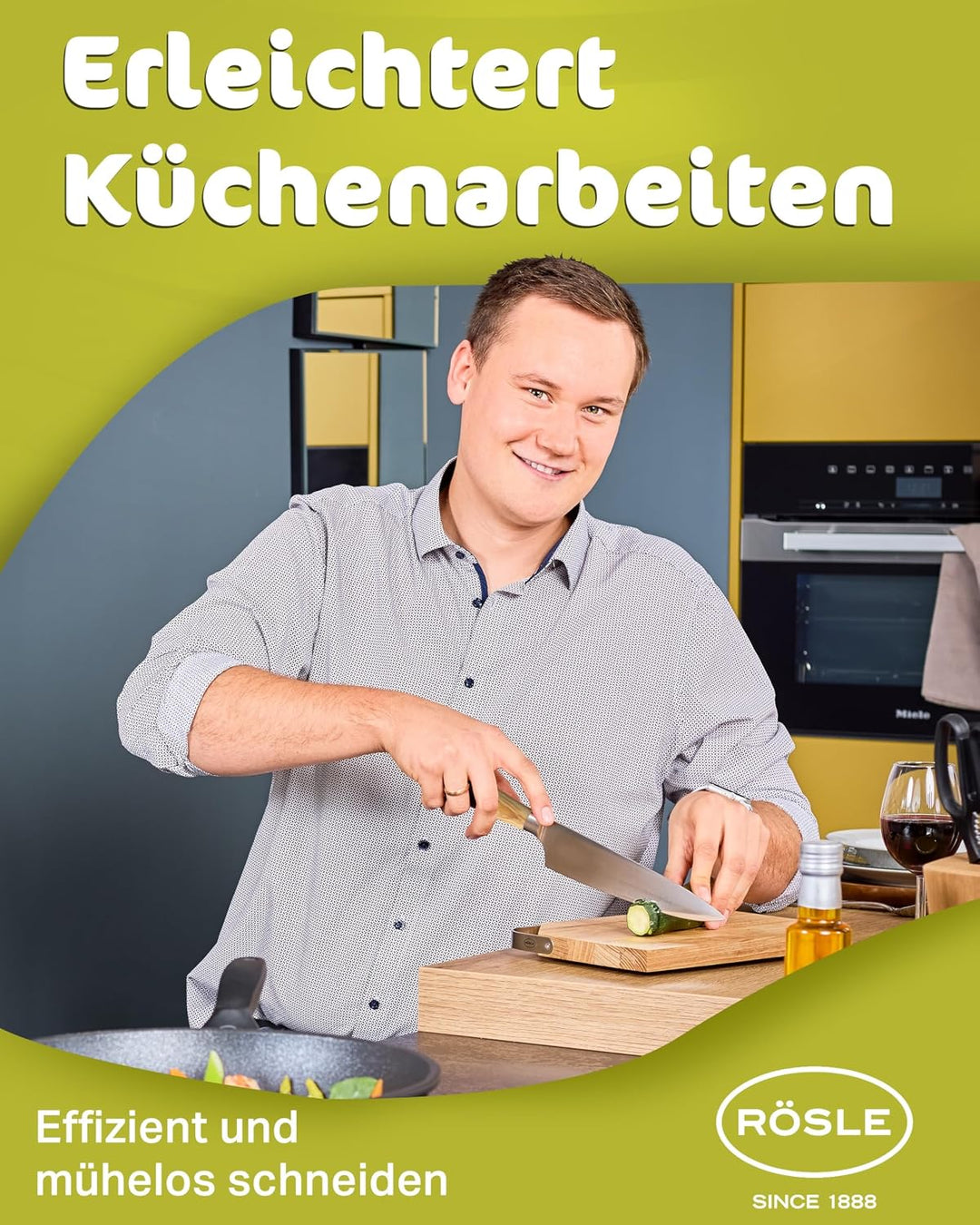 Rösle Kochmesser Artesano, Hochwertiges Küchenmesser zum Schneiden von Fleisch, Fisch, Geflügel und
