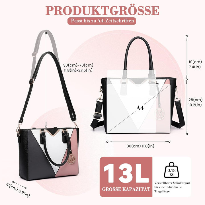 Miss Lulu Handtasche Damen, Taschen Damen, Schultertaschen Damen Shopper Damen Handtaschen Damen V-f