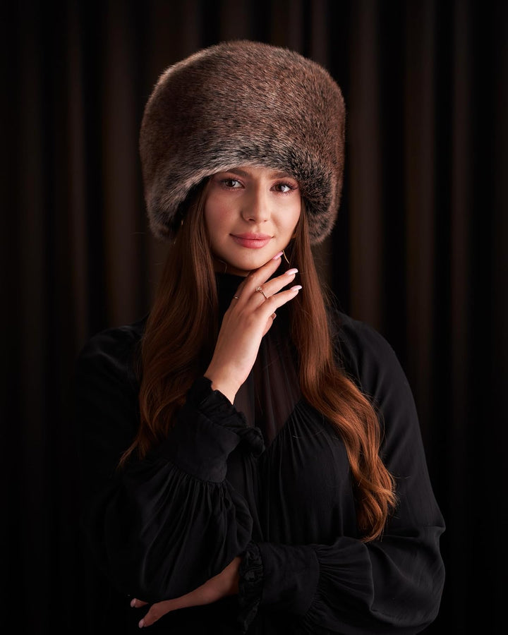 Futrzane Siberian Kosakenmütze - Pelzmütze Damen - Fell Pelz Russische Mütze XS Braun Siberian, XS B
