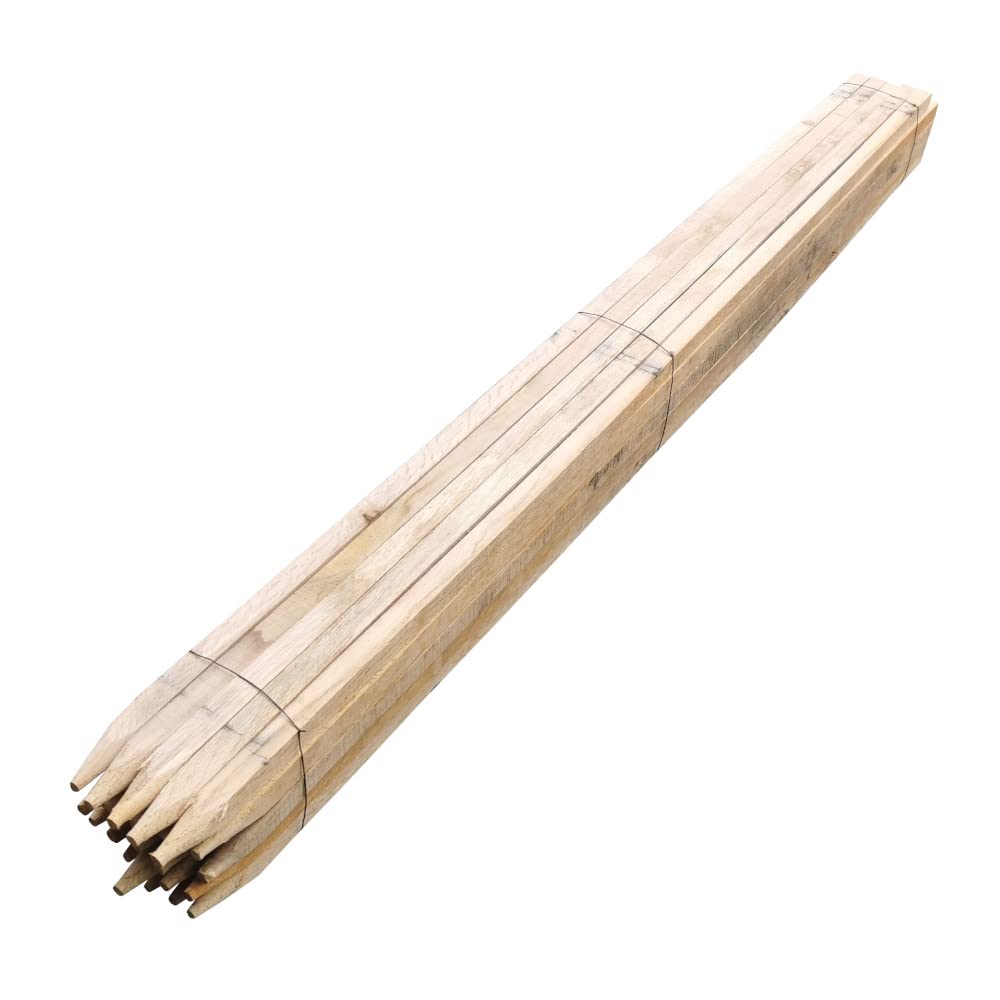 Hartholzpfähle | 10 Stück | 200 cm | Ø 25 x 25mm | angespitzte Pflanzstäbe aus Eiche, 10