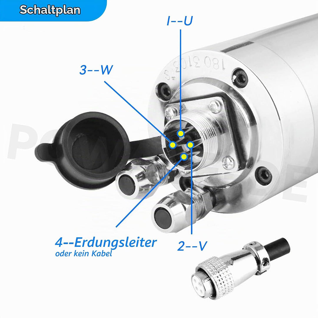 RATTMMOTOR 2.2kW 220V Wassergekühlter Spindelmotor mit 14 Stück ER20 Spannzangen und VFD Frequenzumr