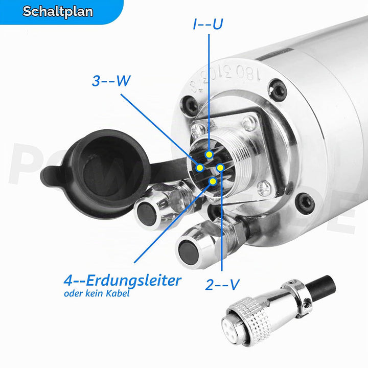 RATTMMOTOR 2.2kW 220V Wassergekühlter Spindelmotor mit 14 Stück ER20 Spannzangen und VFD Frequenzumr