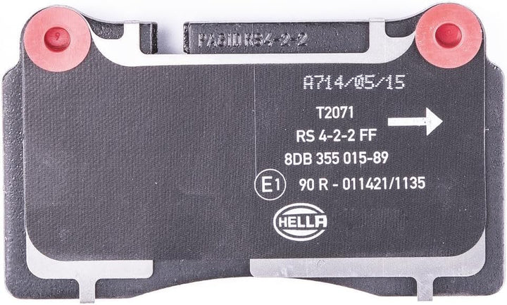 HELLA PAGID 8DB 355 015-891 Bremsbelagsatz - T2071 - Dicke/Stärke: 16.6mm - Bremssystem: Brembo - fü