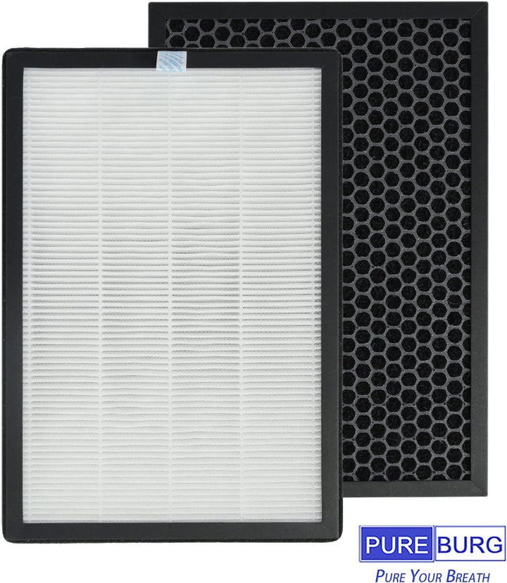 PUREBURG Ersatzfilter, kompatibel mit HIMOX H04 Luftreiniger, 2er-Pack H13 HEPA-Aktivkohle, 2-in-1,