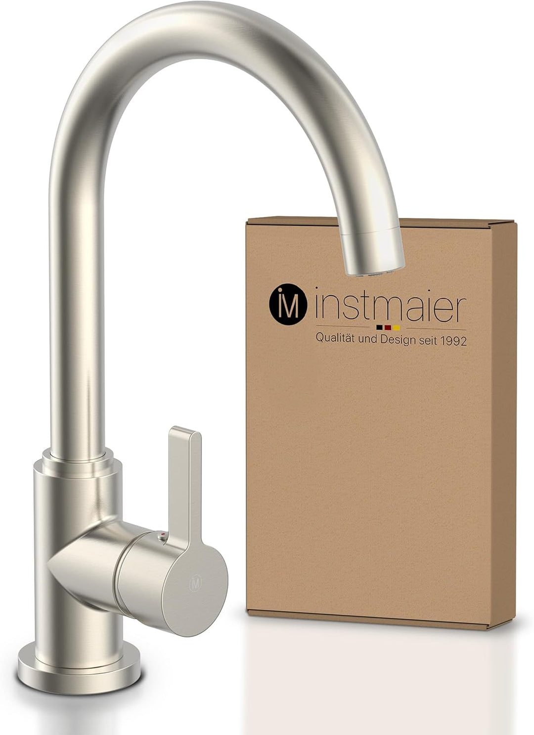 instmaier K3 Küchenarmatur | Wasserhahn Küche Edelstahl | Spültischarmatur mit hohem Auslauf | Armat