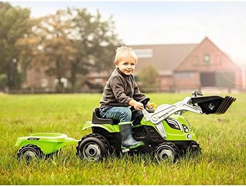 Smoby 7600710109 - Traktor Farmer XL-Loader - Trettraktor mit Anhänger, Trailer verfügt über Tragkra