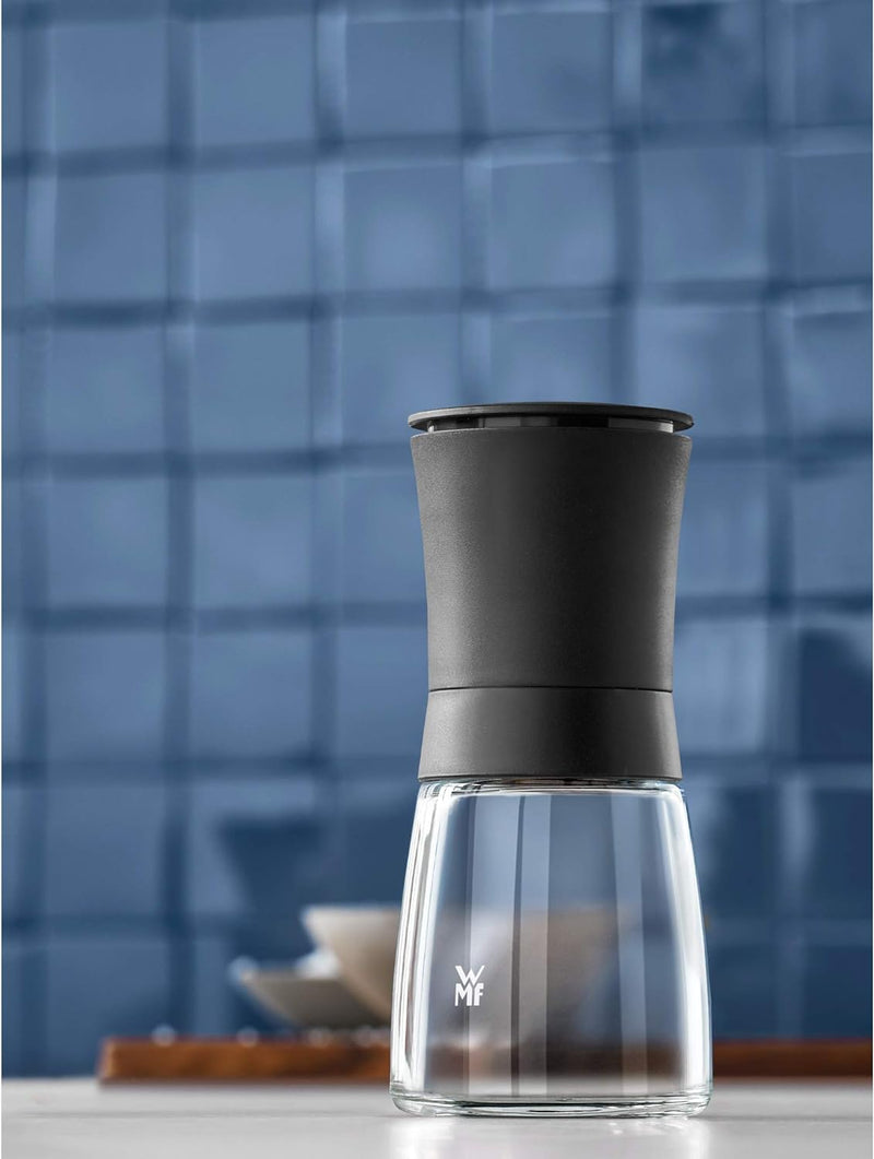 WMF Trend Salzmühle Pfeffermühle 14 cm, unbefüllt, Gewürzmühle, Keramikmahlwerk, Kunststoff, Glas, s