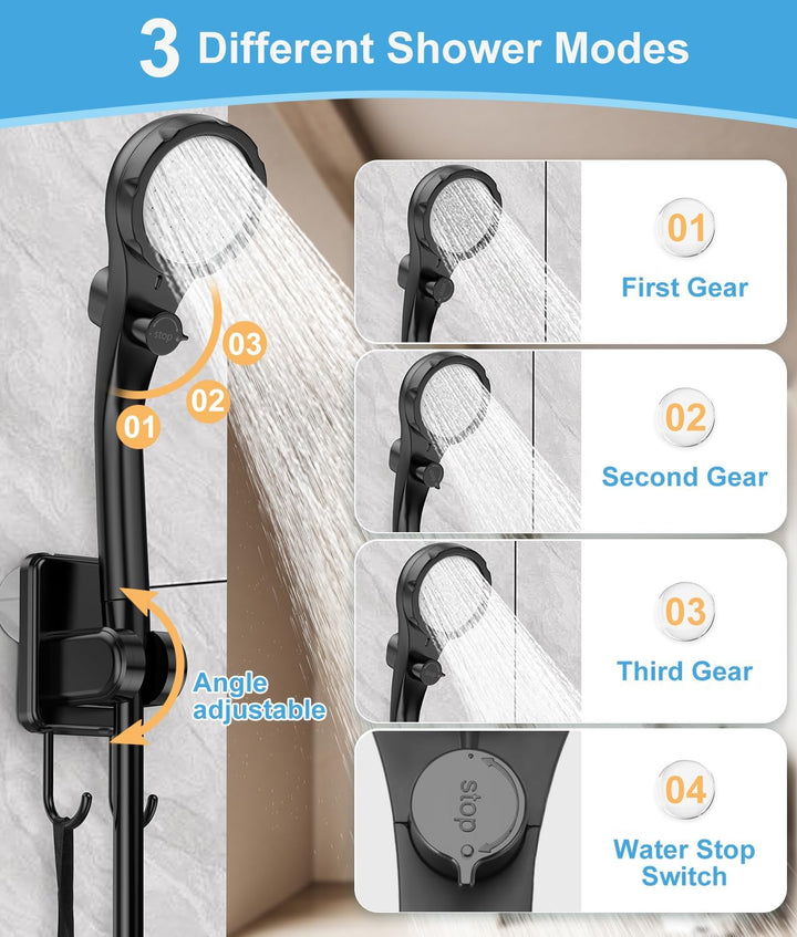 WADEO Tragbare Campingdusche Akku mit Pumpe und Duscheimer, Outdoor-Camping-Duschset mit Akku, Mobil