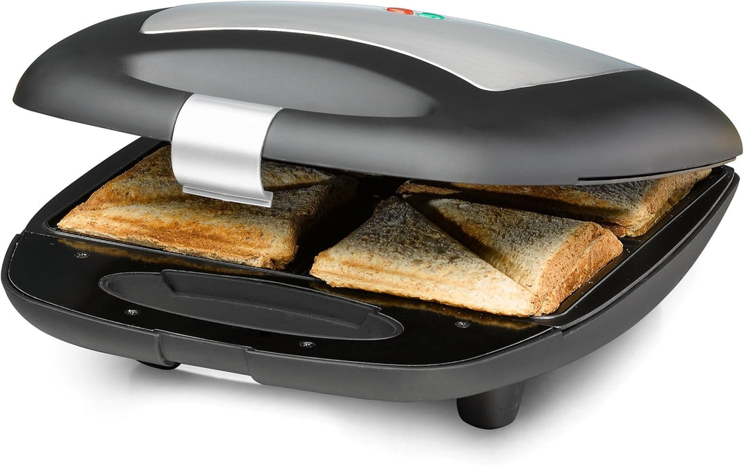 ROMMELSBACHER Sandwich Maker ST 1410 & Arendo - Edelstahl Toaster Langschlitz 4 Scheiben, Defrost 4