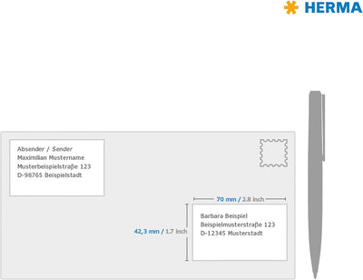 HERMA 4616 Adressetiketten, 200 Blatt, 70 x 42,3 mm, 21 Stück pro A4 Bogen, 4200 Aufkleber, selbstkl