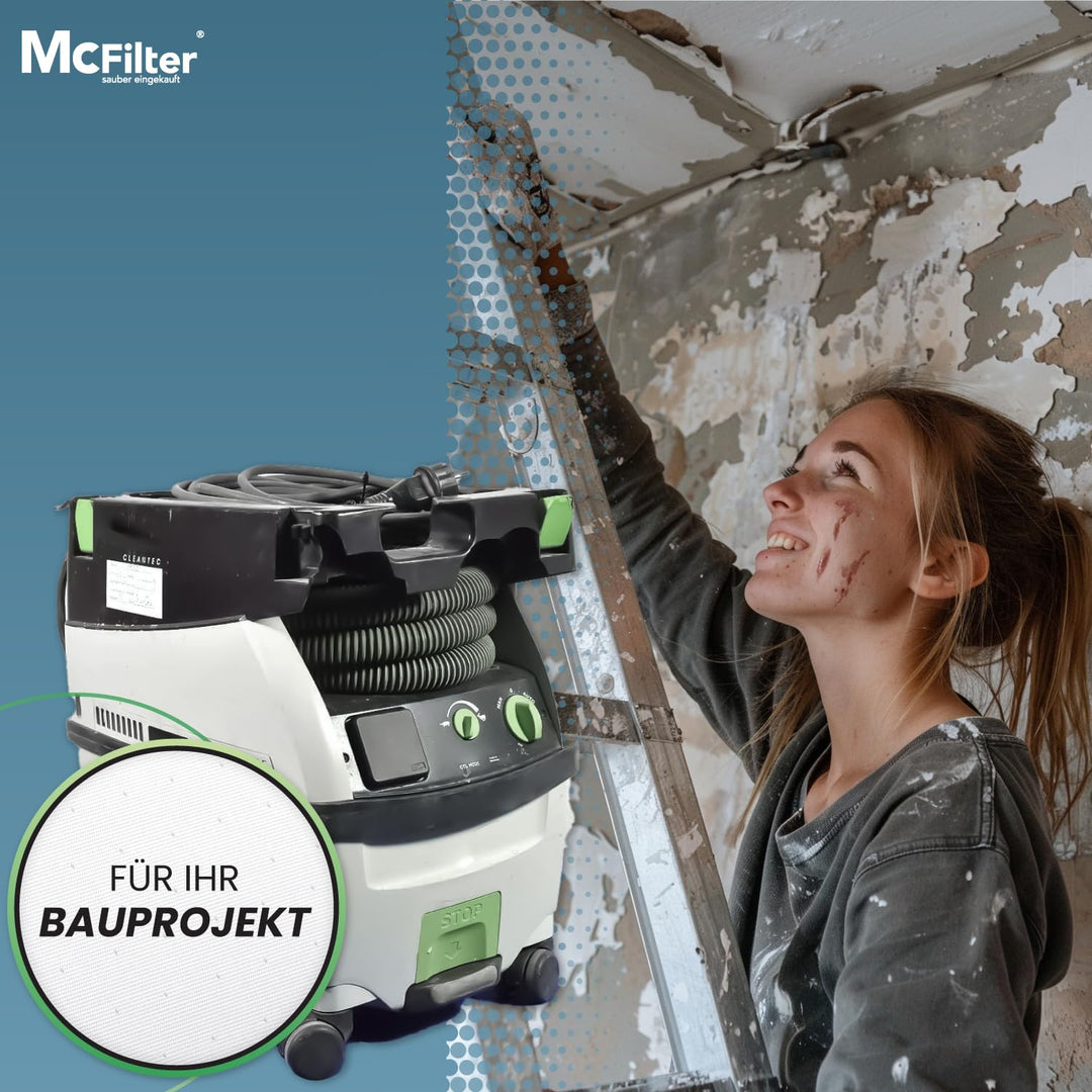 McFilter I 20 Staubsaugerbeutel geeignet für Festool CT CTL MIDI bis Bj. 2018 Absaugmobil, Alternati