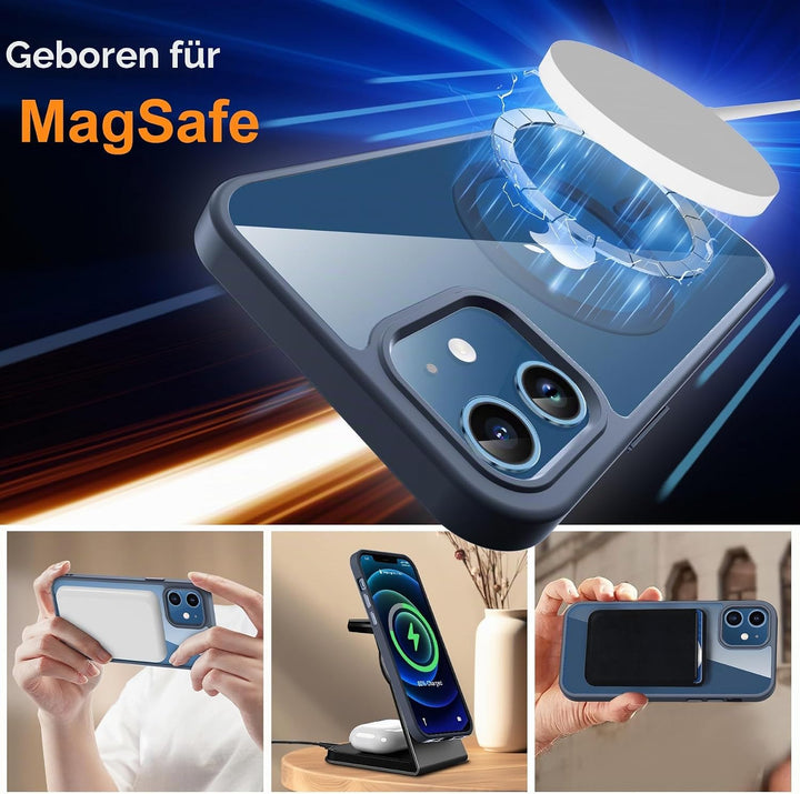 ORETECH für iPhone 12 Hülle 6,1 Zoll mit 2 Schutzfolie, Kompatibel mit Mag-Safe, Stossfest Kratzfest