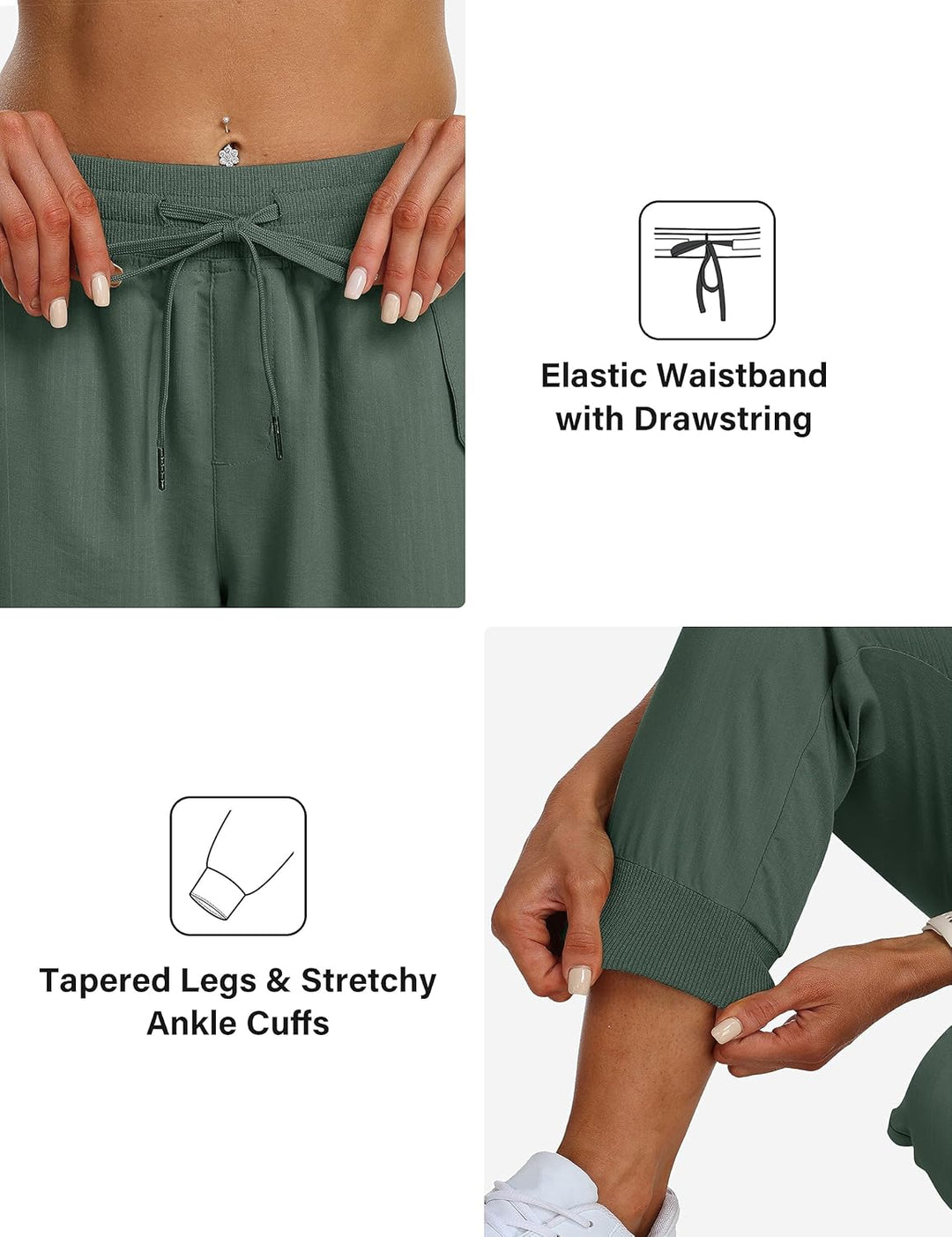 JINSHI Hosen Damen Cargohose Wanderhose Leichte Jogginghose Freizeithose Funktionshose Outdoorhose m