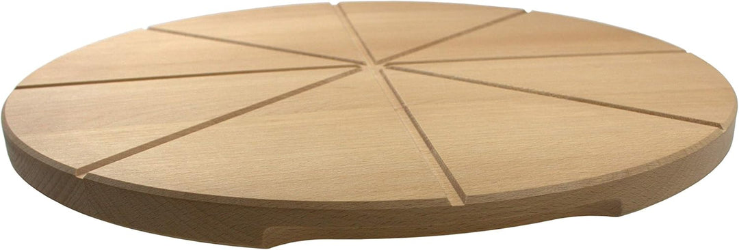 EFO Pizzateller Holz 35 cm | Pizzabrett gross aus langlebigem Buchenholz | Schneidebrett mit 8-fache
