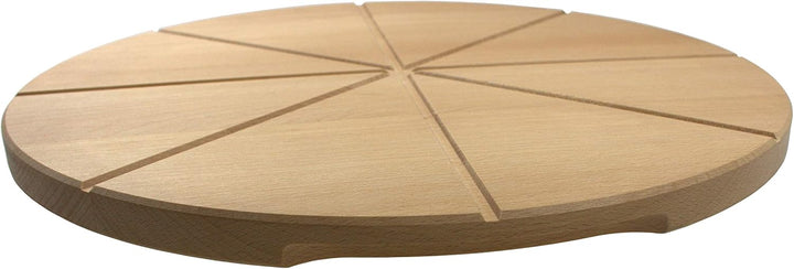 EFO Pizzateller Holz 35 cm | Pizzabrett gross aus langlebigem Buchenholz | Schneidebrett mit 8-fache