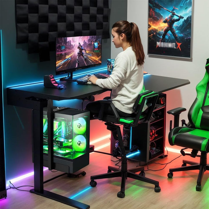 PC Halterung Unter Schreibtisch, PC Halterung für Untertisch, Carbonstahl Computer Aufhängung Halter