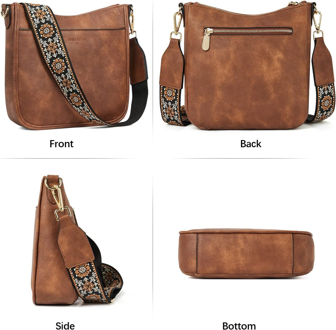 BOSTANTEN Damen Handtasche Kleine Umhängetasche aus PU Leder Schultertasche für Frauen Crossbody Bag