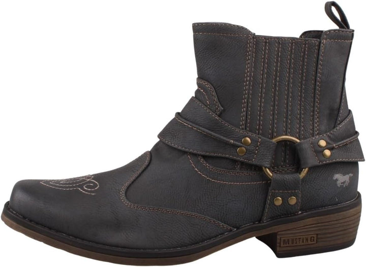 MUSTANG Herren Cowboy Stiefelette, Grau