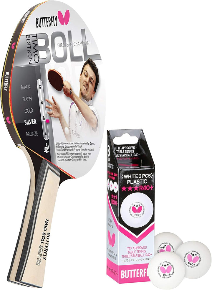 Butterfly® Timo Boll Silver 85015 Tischtennisschläger | Tischtennis Racket TT Bat Hobbyschläger für
